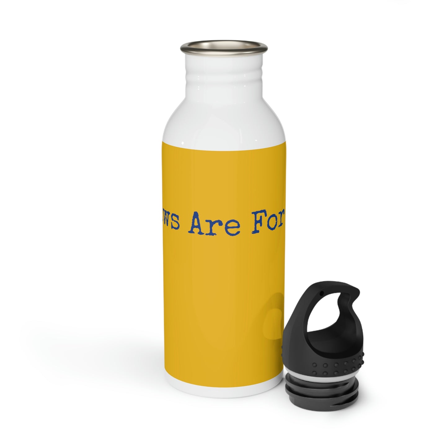 Stainless Steel Water Bottle - Print String Yellow