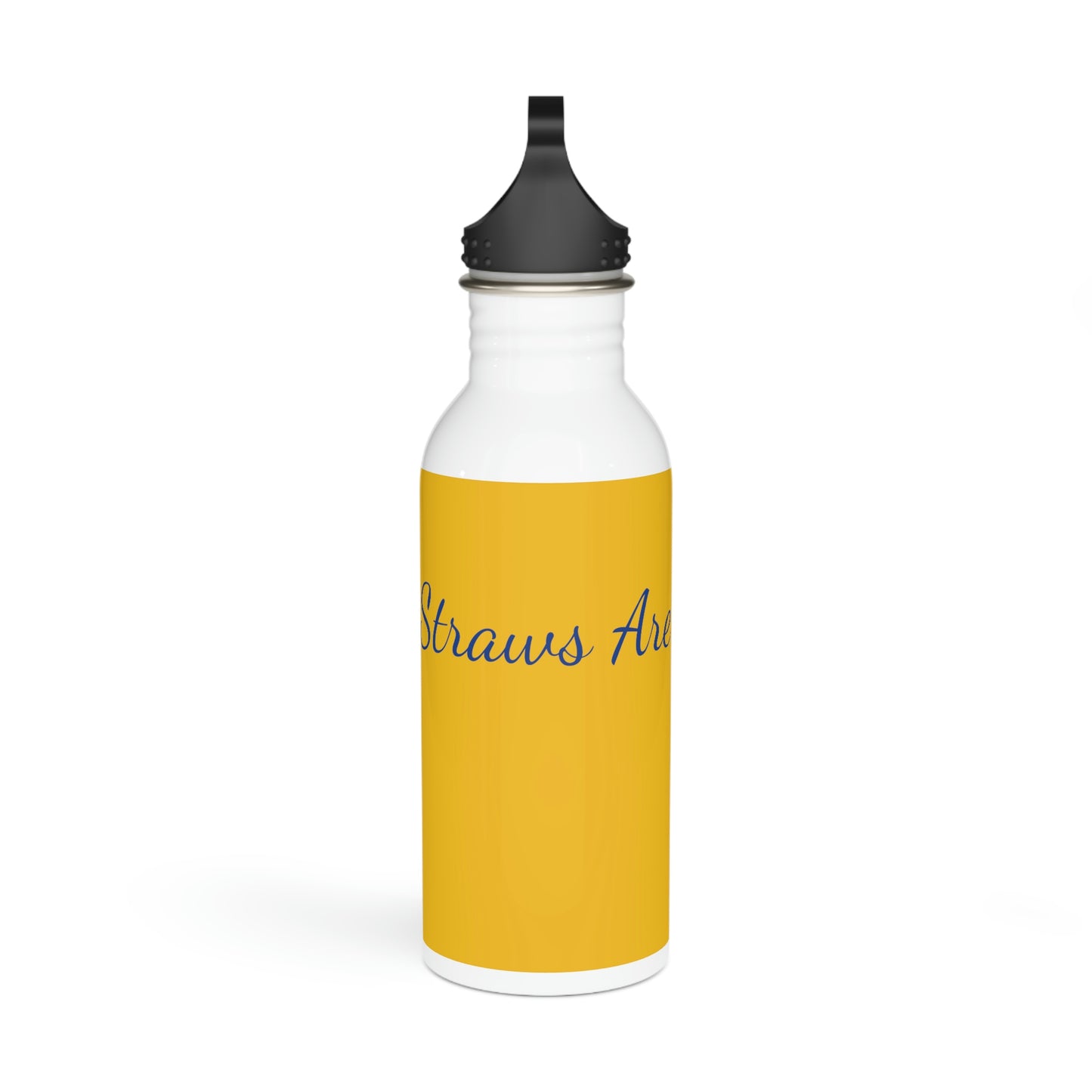 Stainless Steel Water Bottle - Stylized String Yellow