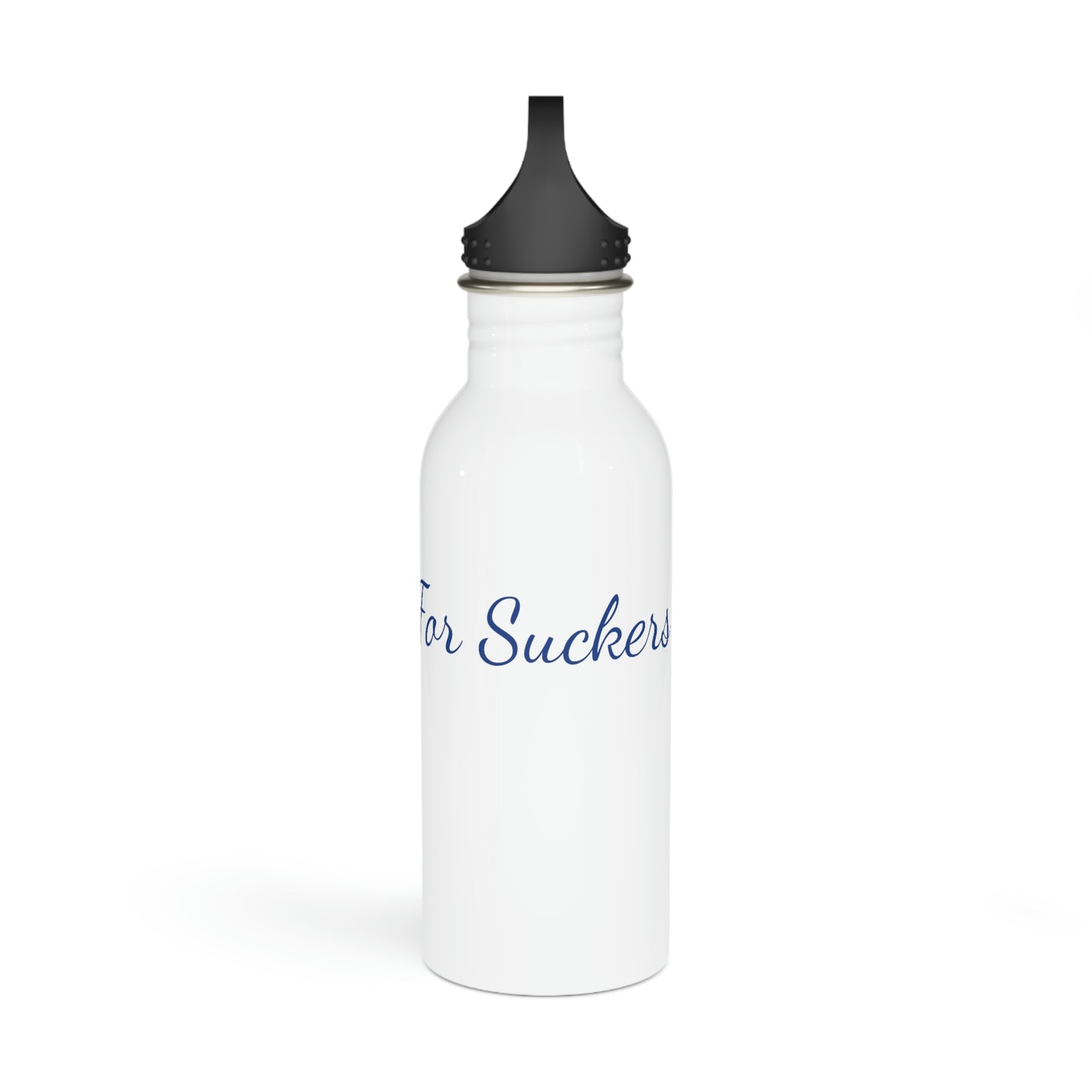 Stainless Steel Water Bottle - Stylized String White