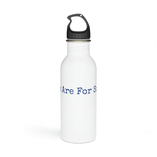 Stainless Steel Water Bottle - Print String White