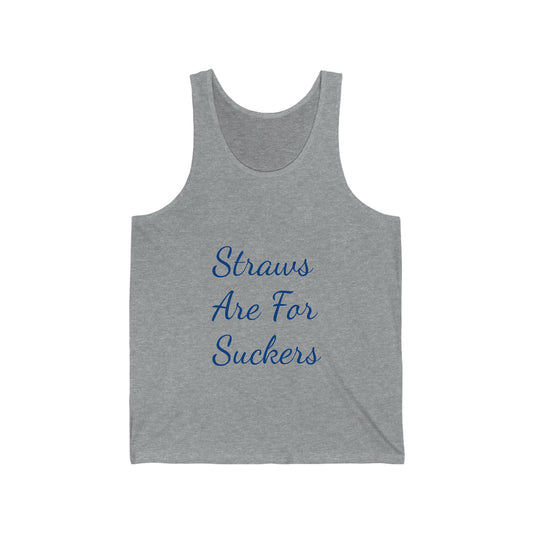 Unisex Jersey Tank - Stylized with Blue Lettering