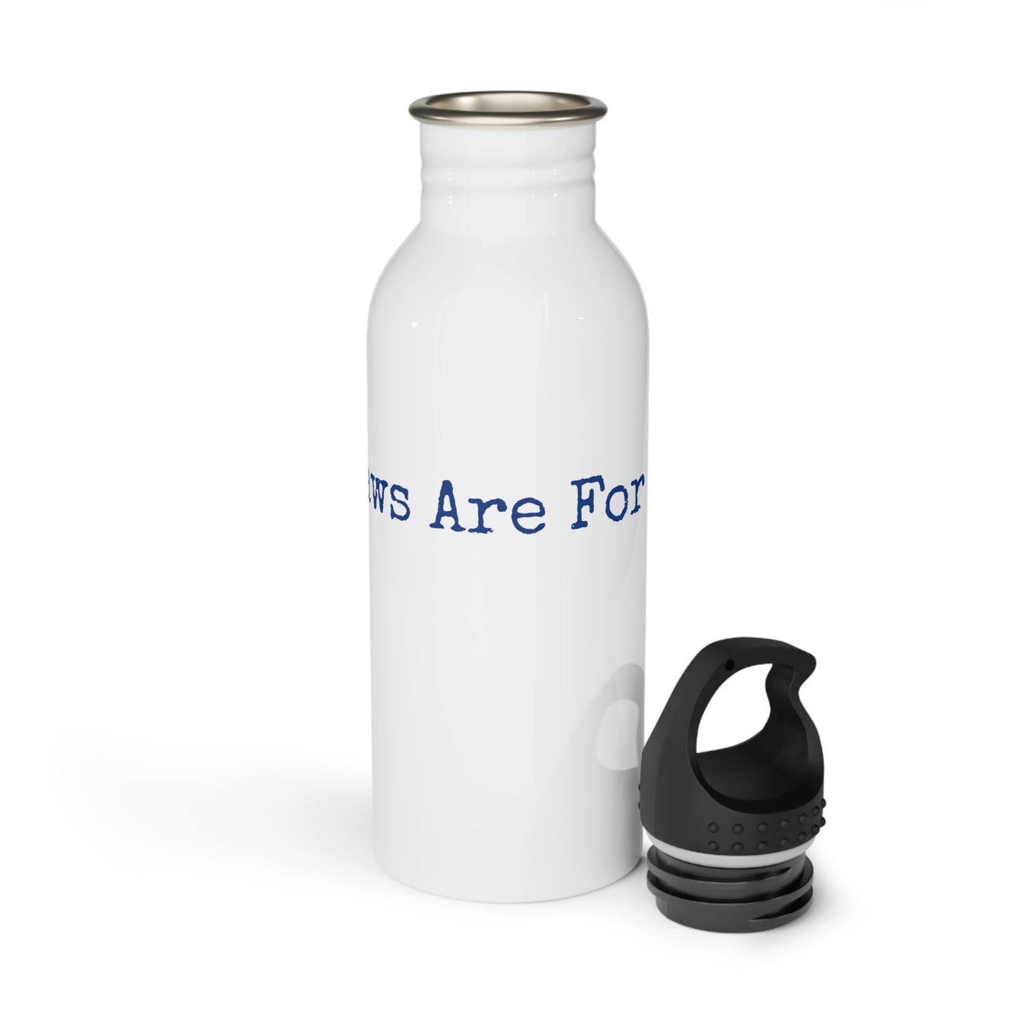 Stainless Steel Water Bottle - Print String White