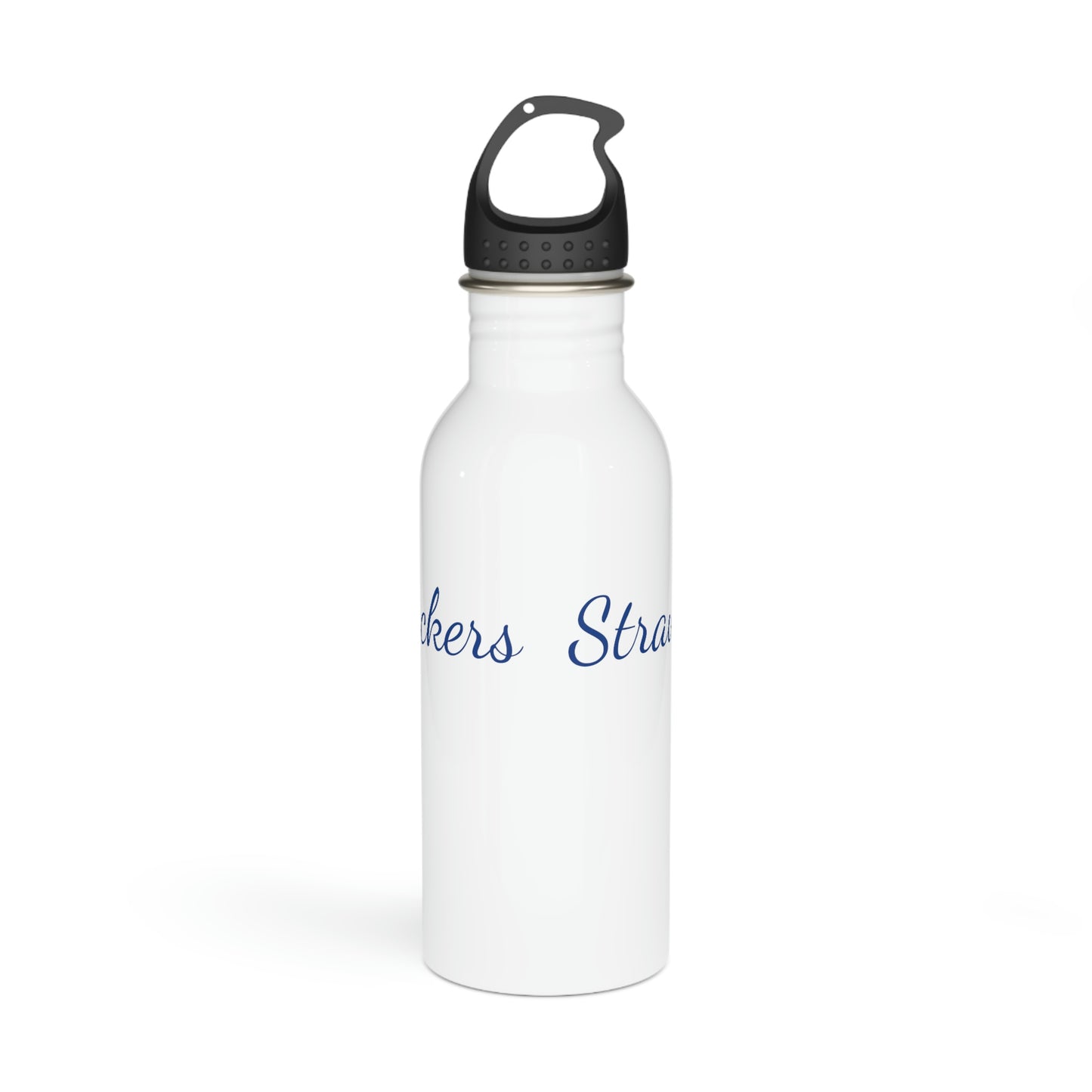 Stainless Steel Water Bottle - Stylized String White
