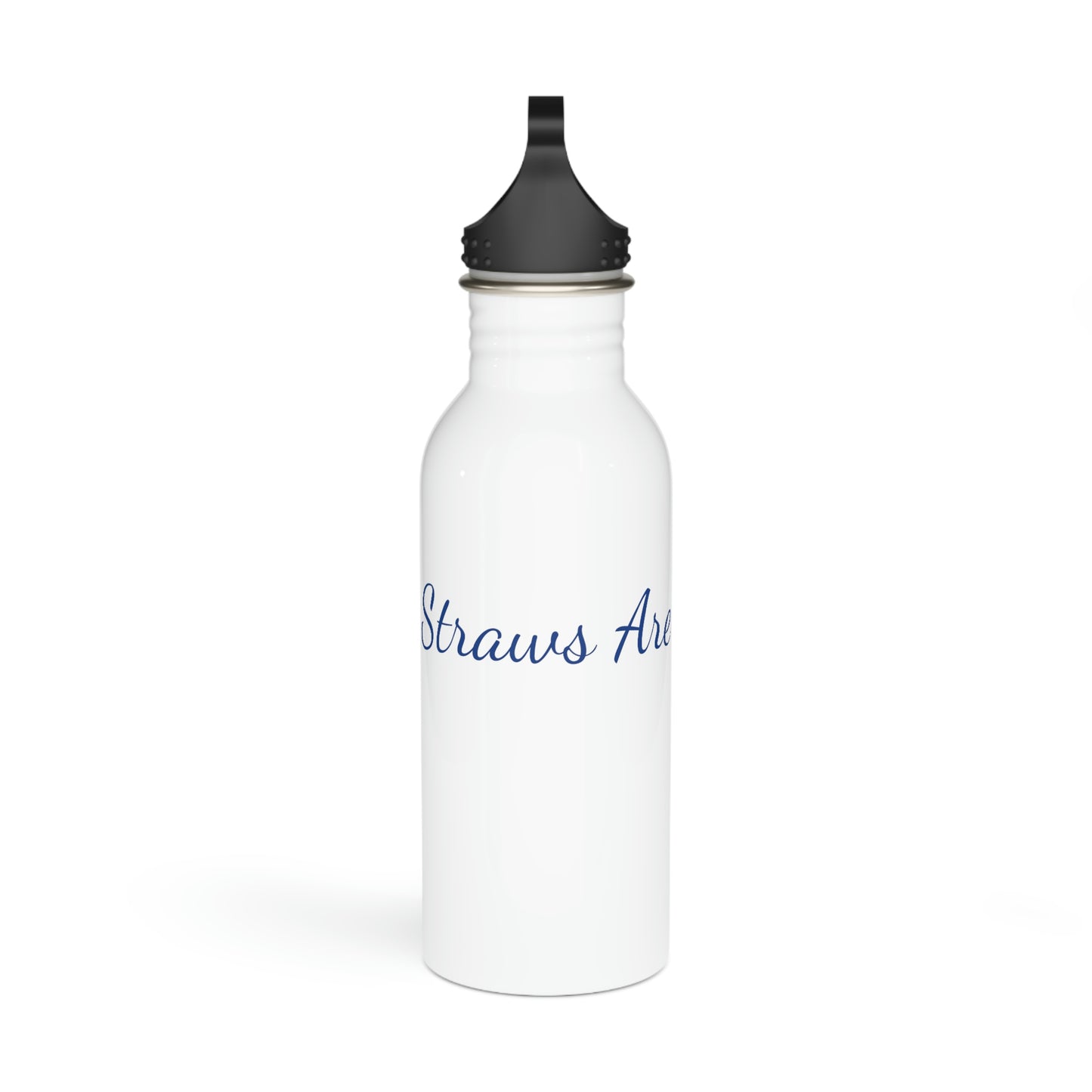 Stainless Steel Water Bottle - Stylized String White