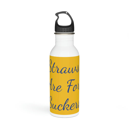 Stainless Steel Water Bottle - Stylized Block Yellow