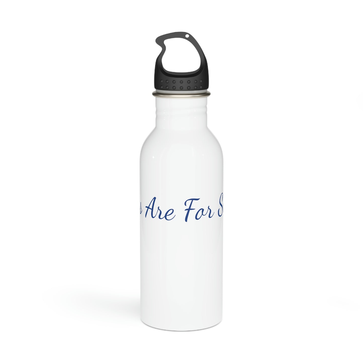 Stainless Steel Water Bottle - Stylized String White